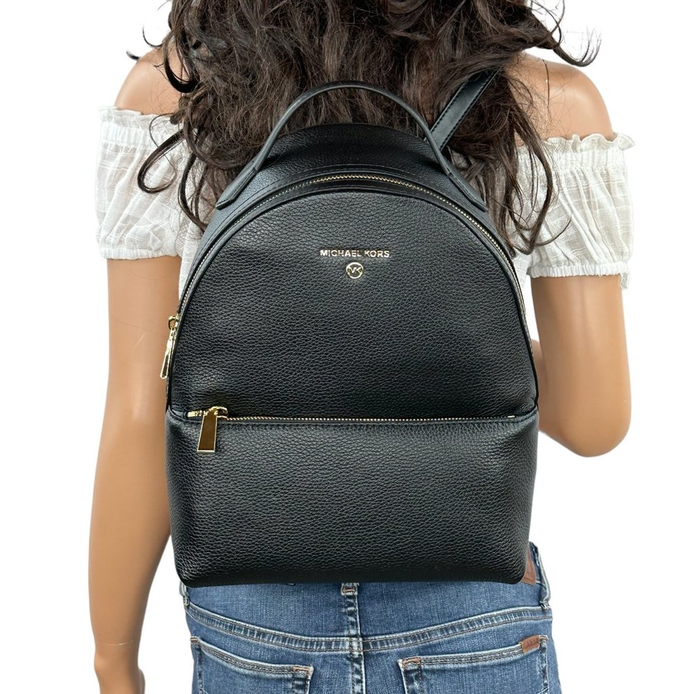 Michael Kors Valerie Medium Leather Backpack Black